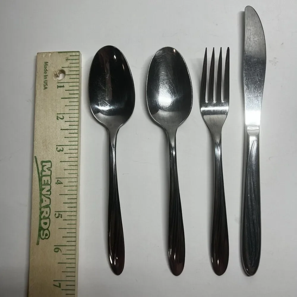 4pc Vintage International Superior Stainless USA Dynamic Swirl Flatware Set Lot